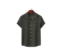 HJUGHPN Camicie estive da uomo top casual a maniche corte con risvolto colorato (3XL)