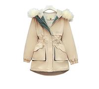 HJUGHPN Cappotti da donna taglie forti Cappotto avvolgente invernale da donna Giacca imbottita in cotone di media lunghezza da donna, giacca imbottita in cotone con cappuccio aderente (taglia US)