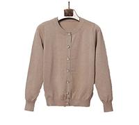 HJUGHPN Cardigan da donna cardigan da donna giacca casual a maniche lunghe con bottoni cardigan lavorato a maglia maglioni invernali caldi (marrone, L)