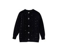 HJUGHPN Cardigan da donna con bottoni frontali lavorato a maglia maglione girocollo a maniche lunghe da donna (L)