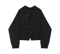 HJUGHPN Cardigan da donna lavorato a maglia maglione da donna autunno inverno cardigan a maniche lunghe moda casual maglia allentata top corto
