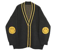 HJUGHPN Cardigan da donna maglione vintage autunno inverno moda maniche lunghe lavorato a maglia cardigan maglione ampio maglione da donna maglione lavorato a maglia cappotto oversize