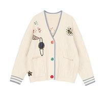 HJUGHPN Cardigan da donna oversize cardigan lavorato a maglia da donna maglione Harajuku autunno inverno maglione lavorato a maglia casual vintage femminile top caldi
