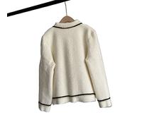 HJUGHPN Cardigan da donna spesso cardigan dolce taglie forti camicetta maglione vestito (bianco)