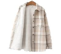HJUGHPN Giacca da donna invernale ispessita giacca termica top casual slim giacca da donna (beige, XL)