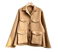 HJUGHPN Giacca da donna monopetto con tasche grandi per autunno inverno manica lunga giacca da donna capispalla (3,5 UK)