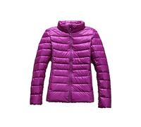 HJUGHPN Giacca da donna piumino da donna autunno inverno caldo cappotto ultraleggero piumino antivento parka (viola, XL)