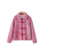 HJUGHPN Giacca da donna vestibilità larga, tinta unita, casual, semplice, collo rovesciato, maniche lunghe, cappotto da donna alla moda (L)