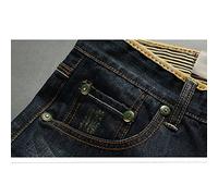 HJUGHPN Jeans da uomo Pantaloncini in denim estivi Pantaloncini da uomo in denim dritti Pantaloncini da lavoro da uomo Pantaloncini in denim Abbigliamento da uomo senza cintura (30)