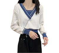 HJUGHPN Maglione cardigan da donna lavorato a maglia da donna a righe cappotto largo maglione