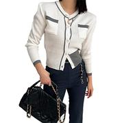 HJUGHPN Maglione da donna, lavorato a maglia, per autunno e inverno, cardigan camicetta