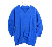HJUGHPN Maglione da donna oversize da donna maglioni soffici autunno inverno spesso caldo manica lunga pullover top cashmere maglione invernale donna jersey (blu)