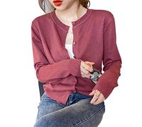 HJUGHPN Maglione Donna Donna Manica Lunga Cardigan Autunno Monopetto Lavorato A Maglia Cardigan Donna Tinta Unita Maglione Top