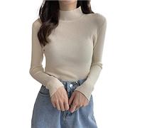 HJUGHPN Maglione Donna Pullover Maglione Dolcevita Maglione Lavorato A Maglia Donna Top Manica Lunga Breve Maglioni Slim Vestiti