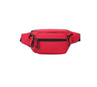 HJUGHPN Marsupio Borsa a vita adulta Multifunzionale Sacchetto toracico da donna Borsa sportiva da donna Borsa da uomo Portafoglio portatile(Rouge)
