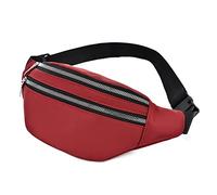 HJUGHPN Marsupio Borsa a vita Donne Fanny Pack Femmina Hip Bum Bag Borsa da uomo Banana Borsa Donne Pocket Pocket Pocket Ladies Belly Soldi Sacchetto di moda Borsa(Rouge)
