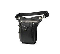 HJUGHPN Marsupio Borsa da cintura alla moda e semplice da uomo/sacchetto for gambe Borsa in pelle Gamba in pelle Borsa for cintura Borsa for la cinghia di sport all'aperto(Schwarz)