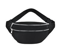 HJUGHPN Marsupio da donna da uomo, marsupio da cintura da donna, borsa a banana, da viaggio, borsa a tracolla (nera)