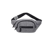 HJUGHPN Marsupio da uomo con tasche in vita, multifunzionale, per attività all'aperto, per il tempo libero, grande capacità, borsa a tracolla Oxford da donna (grigio)