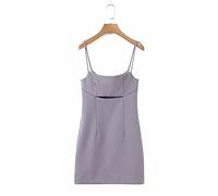 HJUGHPN Mini abito da donna alla moda con scollatura sul retro, vintage, con cerniera posteriore, spalline sottili, abito sexy da donna (Small)