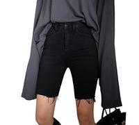 HJUGHPN Pantaloncini da donna aderenti da donna semplici con nappa, sexy, design all-match chic e confortevoli, pantaloni estivi in denim (1, L)