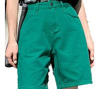 HJUGHPN Pantaloncini da donna dritti sciolti jeans corti estivi a vita alta tasche a gamba larga pantaloncini in denim (B,XL)