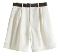 HJUGHPN Pantaloncini da donna in cotone casual bianco pantaloncini da donna estivi sexy a vita alta pantaloncini jeans donna cintura vintage pantaloncini larghi (M)