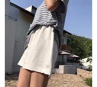 HJUGHPN Pantaloncini da donna neri da donna con lettera ricamata, gamba larga con coulisse, per corsa, studenti, casual, coppie, pantaloncini larghi da donna (nero, XXL)
