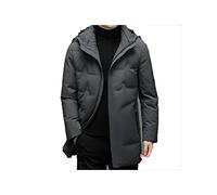 HJUGHPN Piumino da uomo invernale da uomo piumino con cappuccio piumino d'anatra lungo in tinta unita piumino cappotti da uomo caldo capispalla giacca da uomo (L)