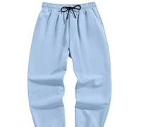 HJUGHPN Piumino da uomo, pantaloni casual da uomo, tinta unita, con coulisse, pantaloni lunghi, streetwear, pantaloni cargo con tasche (blu, XXL)