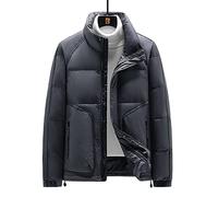 HJUGHPN Piumino da uomo Piumino invernale da uomo Caldo imbottito Piumino Casual Piumino da uomo Giacca a vento tinta unita Colletto alla coreana Giacca a vento da uomo (LDS965Grey, XS)