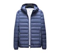 HJUGHPN Piumino da uomo primaverile leggero in piuma mezza stagione leggero marito inverno grande bianco cappuccio anatra cappotto maschio (7XL-110-120 kg)