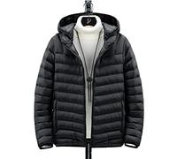 HJUGHPN Piumino da uomo ultra-nero vestiti casual con cappuccio oversize autunno e inverno cappotto parka da uomo giacca a vento da uomo (nero, 4XL)