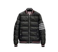 HJUGHPN Piumino invernale da uomo classico design a righe grigie parka da uomo casual da lavoro in cotone imbottito (M)