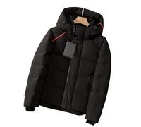 HJUGHPN Piumino invernale da uomo con stampa scozzese caldo piumino con cappuccio spesso piumino d'anatra cappotto di coppia piumino invernale all'aperto cappotto (nero, XXL)