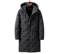 HJUGHPN Piumino invernale da uomo in tinta unita bianco piumino d'anatra cappotto invernale casual lungo piumino (M)