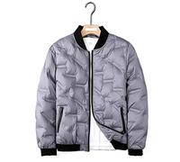 HJUGHPN Piumino invernale da uomo leggero e sottile cappotto bianco anatra casual corto baseball (M(47,5-55) kg)
