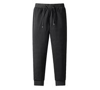 HJUGHPN Piumino invernale da uomo pantaloni casual da esterno spessi pantaloni caldi neri pantaloni da uomo lavorati a maglia pantaloni impermeabili da uomo (M)