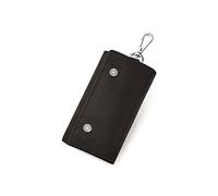 HJUGHPN Portafogli da donna in pelle portachiavi da donna borsa portaoggetti mucca Split Car Key Wallet Butler Mini Bag, nero, Taglia unica
