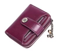 HJUGHPN Portafogli da donna in vera pelle portafoglio da donna con cerniera corta portafogli in pelle bovina con catena carino piccolo portamonete portamonete portamonete portafoglio per le donne,