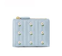 HJUGHPN Portafogli da donna Luxury Flower Short Women Wallet Many Department Ladies Cute Small Clutch Ladies Money Coin Card Holders Purse Female Wallets(Blue)