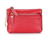 HJUGHPN Portafogli da donna Pattern Cowhide Leather Wallet Versatile Lady Handbag First Layer Cow Skin Small Women Coin Purse(Rouge)
