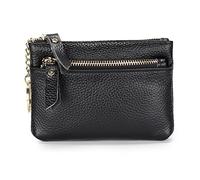 HJUGHPN Portafogli da donna Pattern Cowhide Leather Wallet Versatile Lady Handbag First Layer Cow Skin Small Women Coin Purse(Schwarz)