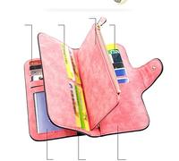 HJUGHPN Portafogli da donna Portafogli da donna Moda Lady Wristlet Borse Lunghe Sacchetto di Soldi Cerniera Portamonete Carte ID Holder Frizione Donna Portafoglio Burse Notecase, rosa, Taglia unica