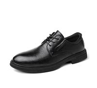 HJUGHPN Scarpe formali da uomo, con alberello dorato, scarpe formali da uomo, casual, da lavoro, per il tempo libero, scarpe derby da uomo, scarpe basse in pelle retrò (nero, 48)
