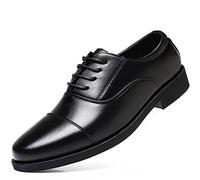 HJUGHPN Scarpe formali da uomo, scarpe eleganti da uomo, in gomma, traspiranti, scarpe basse da uomo, scarpe da ufficio in pelle, a punta, scarpe da uomo d'affari (nero, 42,5 UK)
