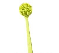 HJUGHPN Spazzola per il corpo multifunzionale in silicone, manico lungo, doppia faccia, per bagno e doccia, massaggio alla schiena, esfoliante, spazzola esfoliante per il corpo (giallo)