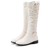 HJUGHPN Stivali da donna alti stivali invernali da donna comodi stivali (beige, 5.5 UK)