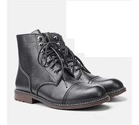HJUGHPN Stivali da uomo 39-48 in vera pelle, stivali invernali di lusso, super caldi e confortevoli, da uomo (nero, 40 UK)