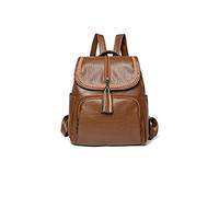 HJUGHPN Zaino da donna con nappe, zaino con coulisse, grande borsa in PU tinta unita, zaino da donna di piccola capacità, borsa multifunzionale di grande capacità (marrone A)
